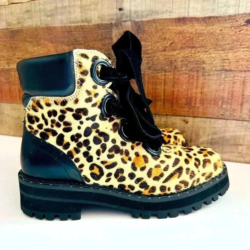 Liu.Jo Cowhide Leather Leopard Ankle Boots